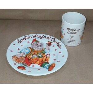 Santas Magical Cookies Plate And Mug Set Sakura Cheryl Ann Johnson